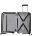 SOUNDBOX walizka mała/ kabinowa renomowanej marki AMERICAN TOURISTER 4 koła zamek szyfrowy TSA materiał 100% polipropylen możliwość poszerzenia