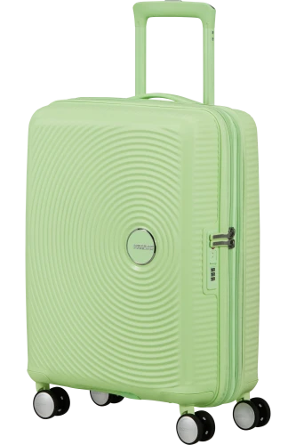 SOUNDBOX walizka mała/ kabinowa renomowanej marki AMERICAN TOURISTER 4 koła zamek szyfrowy TSA materiał 100% polipropylen możliwość poszerzenia