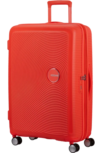 SOUNDBOX walizka duża renomowanej marki AMERICAN TOURISTER 4 koła zamek szyfrowy TSA materiał 100% polipropylen możliwość poszerzenia