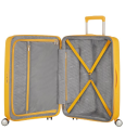 SOUNDBOX walizka duża renomowanej marki AMERICAN TOURISTER 4 koła zamek szyfrowy TSA materiał 100% polipropylen możliwość poszerzenia