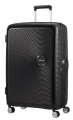 SOUNDBOX walizka duża renomowanej marki AMERICAN TOURISTER 4 koła zamek szyfrowy TSA materiał 100% polipropylen możliwość poszerzenia