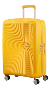 SOUNDBOX walizka mała/ kabinowa renomowanej marki AMERICAN TOURISTER 4 koła zamek szyfrowy TSA materiał 100% polipropylen możliwość poszerzenia